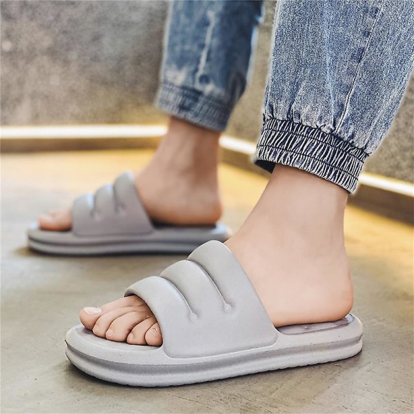 Herrsandaler Mjuka strandskor Surfingsporttofflor Fritidsskor för casual 2105 Gray 38