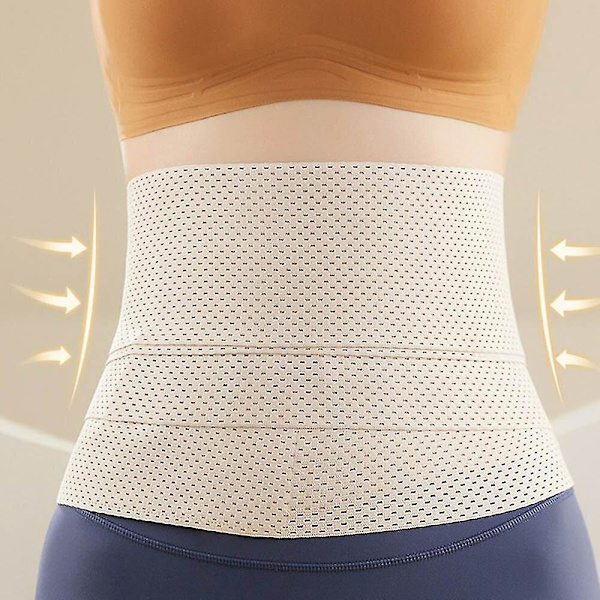 Waist trainer för kvinnor Snatch Me Up Bandage Wrap Lumbar Tunn Midjestöd Bälte Justerbar Mage Midje Wrap För Dam Allmänt,beige L 65 to 78KG