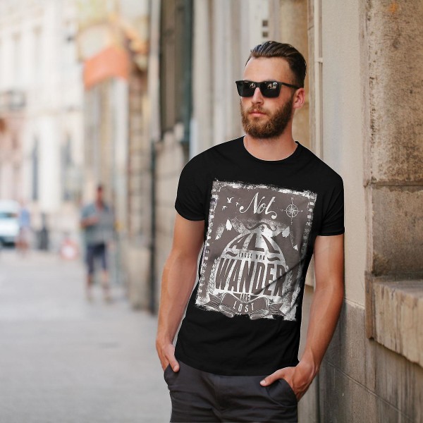 All Who Wander Vintage Men Blackt-shirt | Wellcoda XL