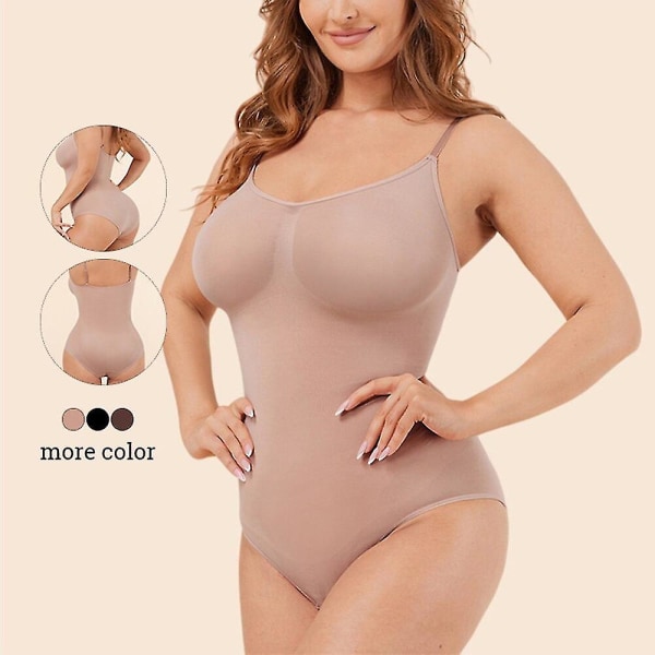 Seamless Shapewear Body för kvinnor Magkontroll Butt Lifter Kroppsformare Slät osynlig under klänning Slimmande underkläder, beige