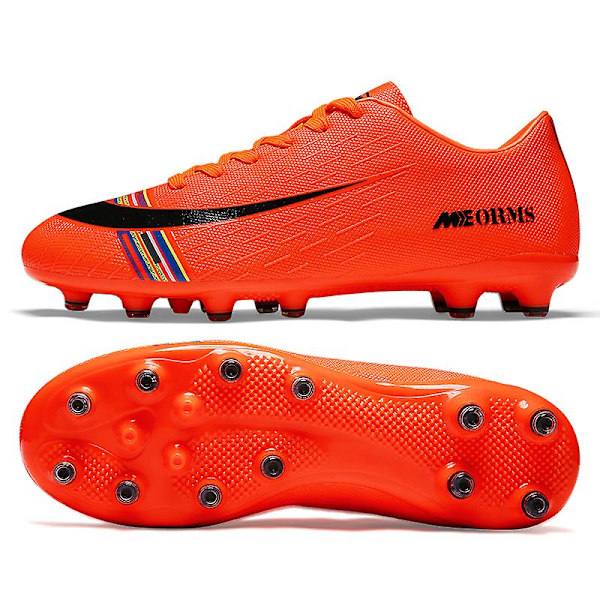Fotbollsskor för män Halkfria fotbollsskor Klossar Gräs Fotbollssneakers D9065 Orange 44