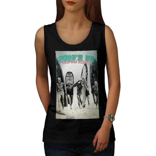 Surf Is Up Beach Kvinnor Blacktank Top XL