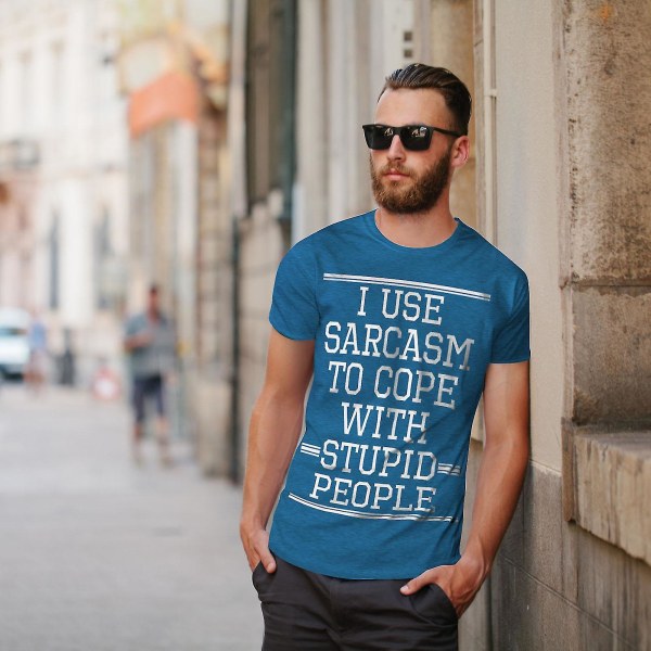 Använd Sarcasm Stupid Men Royal Bluet-shirt | Wellcoda S