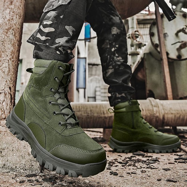 Herr Military Boot Combat Herr Stövlar Tacticalhane Shoes Work Safety Shoes Yj701 Green 42