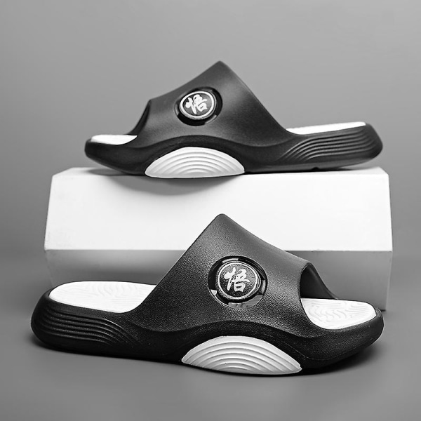 Män Kvinnor Strandtofflor Mode Sandaler Utomhus Halkfria inomhusskor XT666 BlackWhite 41-42
