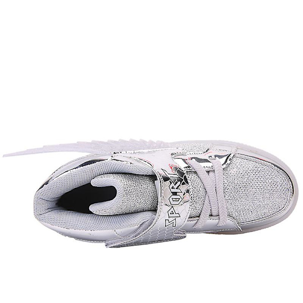 Barn Led Light Skor Pojkar Flickor Sneakers Löparskor 2Dh618 Silver 34