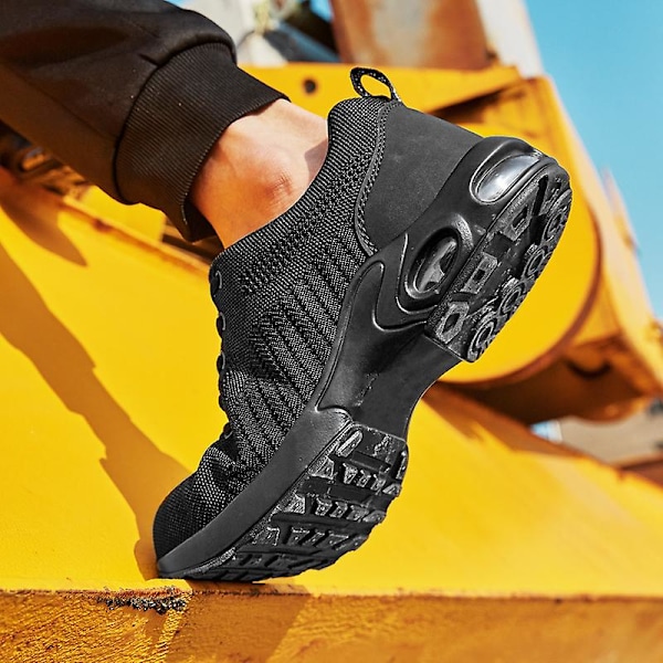Herrskor Steel Toe Skor Smash And Stick Resistant Shoes Arbetsskor 2D1713 Black 40