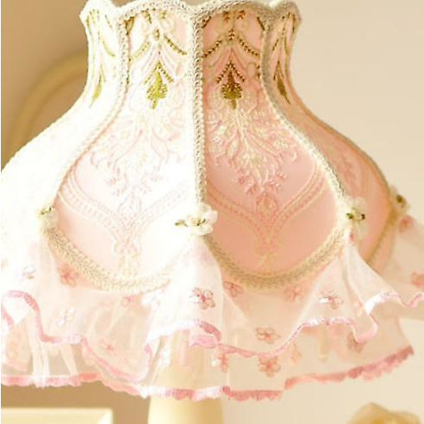 Sovrumsbordslampa Spets Lampskärm Tofs Trä Skrivbordsbelysning Sänglampa E27d92(C)