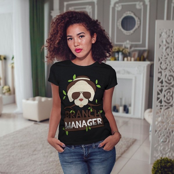 Branch Manager Joke Women Blackt-shirt | Wellcoda L