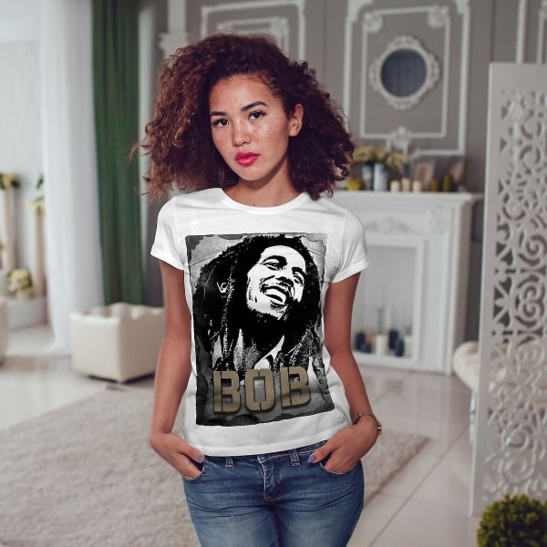 Bob Marley Smiling Women Whitet-shirt M