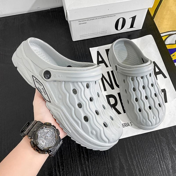 Strandtofflor för män Modesandaler Utomhus Halkfria inomhusskor 3Bs2109 Gray 39