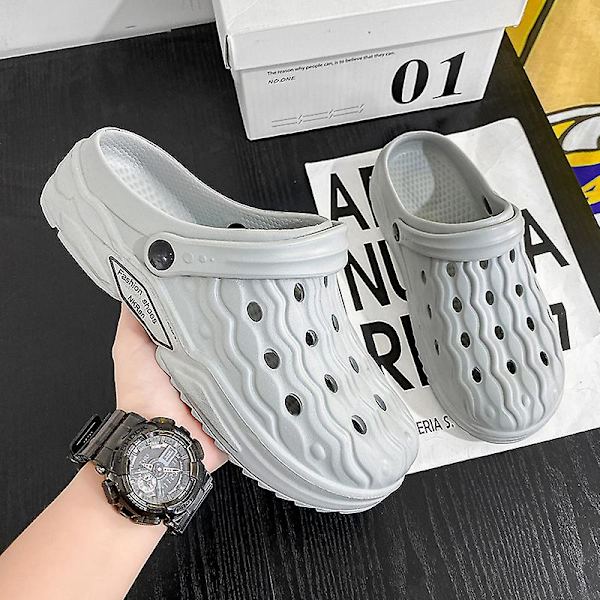 Strandtofflor för män Modesandaler Utomhus Halkfria inomhusskor 3Bs2109 Gray 41