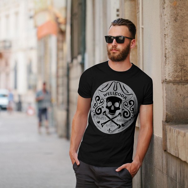 Wellcoda Pirate Men Blackt-shirt XXL