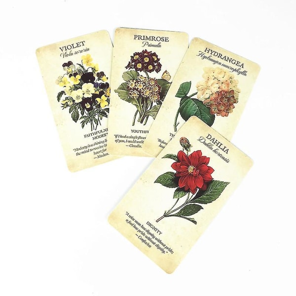 Botanisk inspiration Oracle-kort Mystisk spådom Tarotdäck Brädspel Utsökt blomsterdesign för kvinnor, tjejer44st Ts80