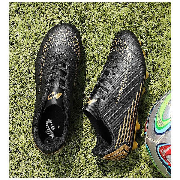 Män Athletic Outdoor Fotboll Sneaker Bekväma vuxna fotbollsskor Black 37