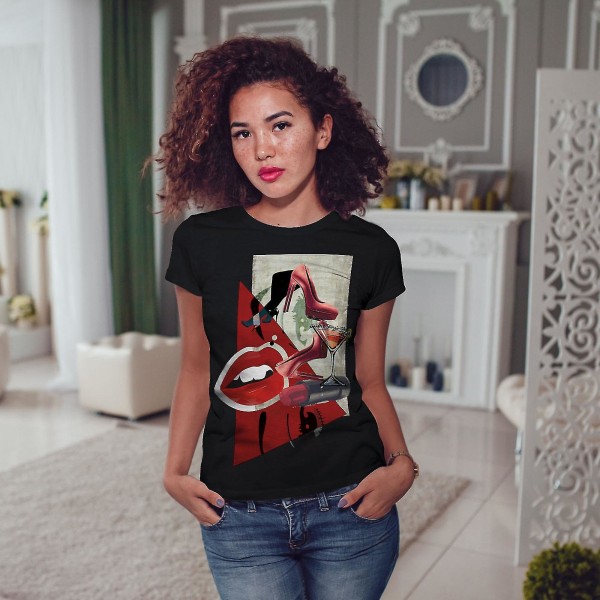 Lady Stilfulla mode kvinnor Blackt-shirt L