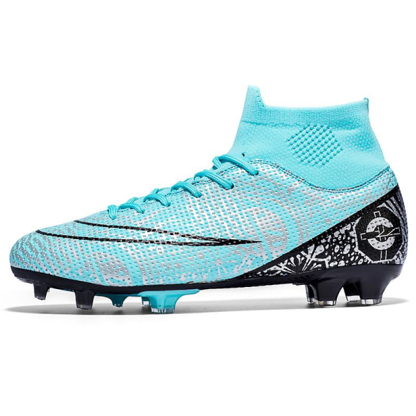 Fotbollsskor för män Spikes Fotbollsskor för ungdomar Stövlar Athletic Sneaker 3C1101 Cyan 35