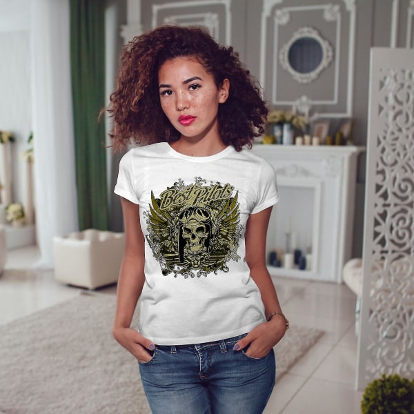 Bästa Pilot War Cool Women Whitet-shirt XL