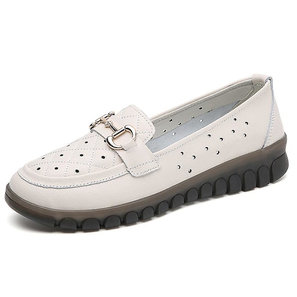 Kvinnors casual Andas Loafers Mode sjuksköterskeskor 2D6597-1 Beige 39