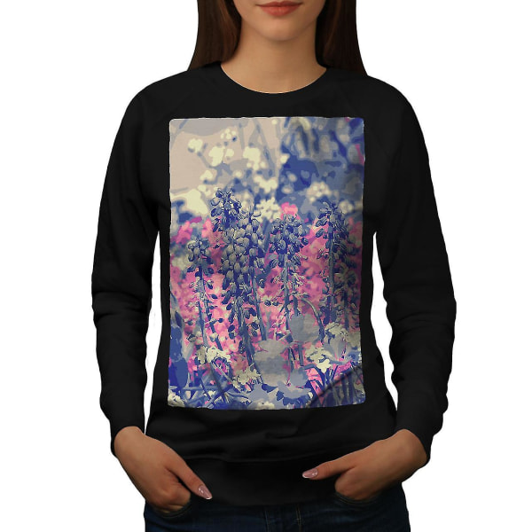 Flower Field Women Blacksweatshirt XL