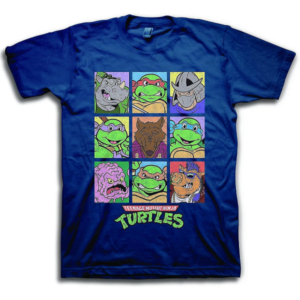 Teenage Mutant Ninja Turtles mäns familj kvadrater porträtt Vintage T-shirt S