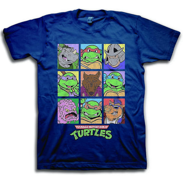 Teenage Mutant Ninja Turtles mäns familj kvadrater porträtt Vintage T-shirt X-Large