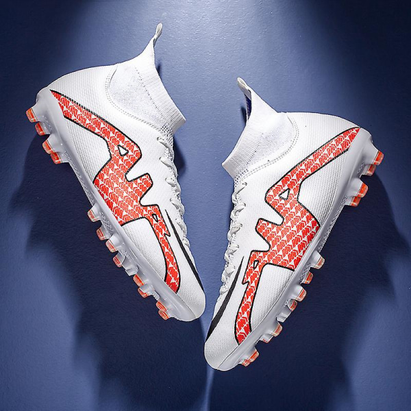 Fotbollsskor för män Höga fotbollsskor för vuxna Grästräning Sport Skor Sneakers 2J985A White 38
