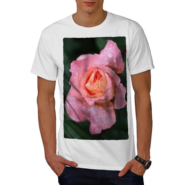 Rose Flower Photo Men Whitet-shirt XXL