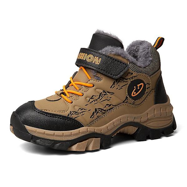 Pojkar Flick Sneakers Andas löparskor Barn Vinter Bomullsskor 833 LightBrown 34