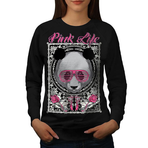 Rosa Life Panda Animal Women Blacksweatshirt XXL