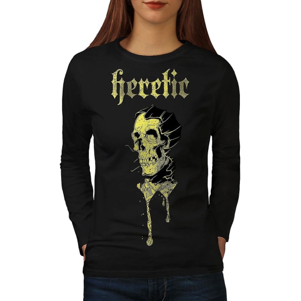 Heretic Metal Goth Långärmad T-shirt för kvinnor L