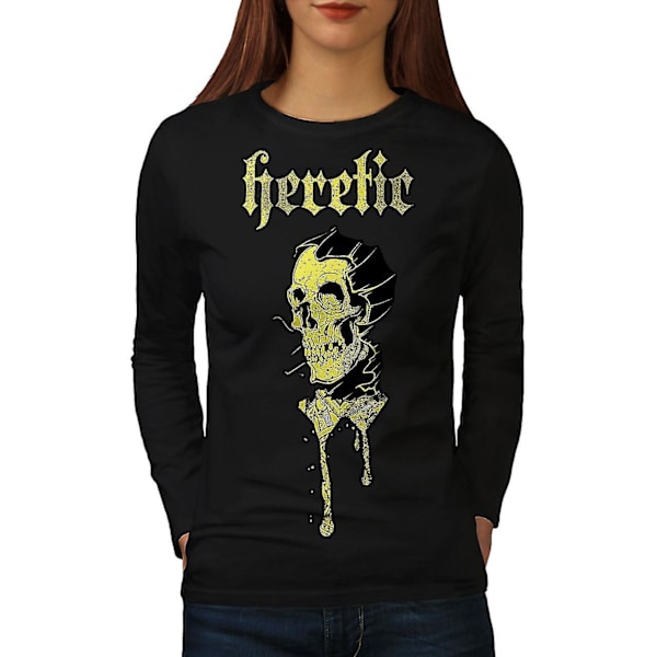 Heretic Metal Goth Långärmad T-shirt för kvinnor L