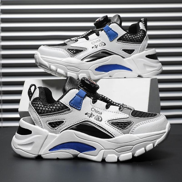 Sneakers för pojkar Andas löparskor Mode Sportskor 3C0371 WhiteBlue 32