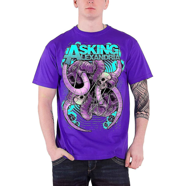 Asking Alexandria Elephant Logo Officiell Ny lila T-shirt för män 3XL