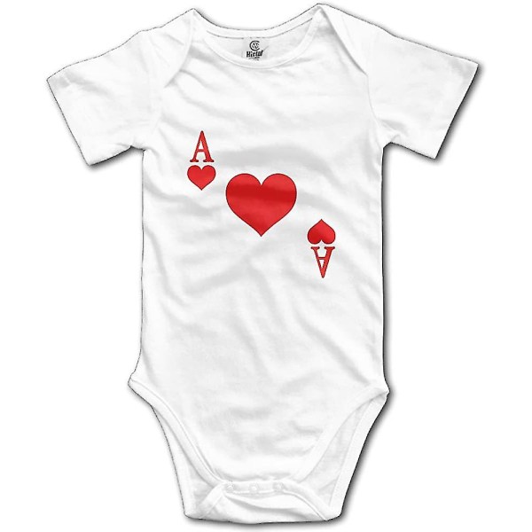 Rött hjärta av ett spader ess Poker Face Baby Onesie Body