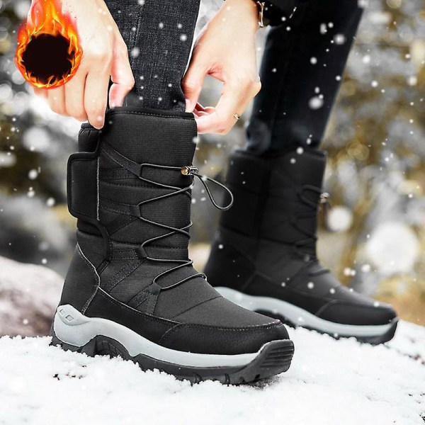 Herr Dam Vinterstövlar Snow Boot Plysch Varma Skor Vattentät Boot 2K219  Black 41 1b33 | Black | 41 | Fyndiq