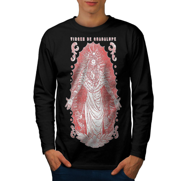 Virgen Guadalupe män svart långärmad T-shirt XL