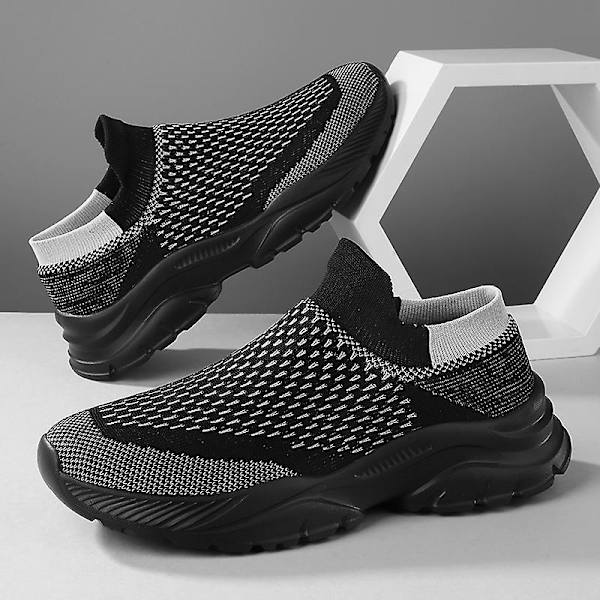 Herrsneakers Löpartennisskor Lättviktsventilerande Sport Athletic 3Cnk15 Black 45