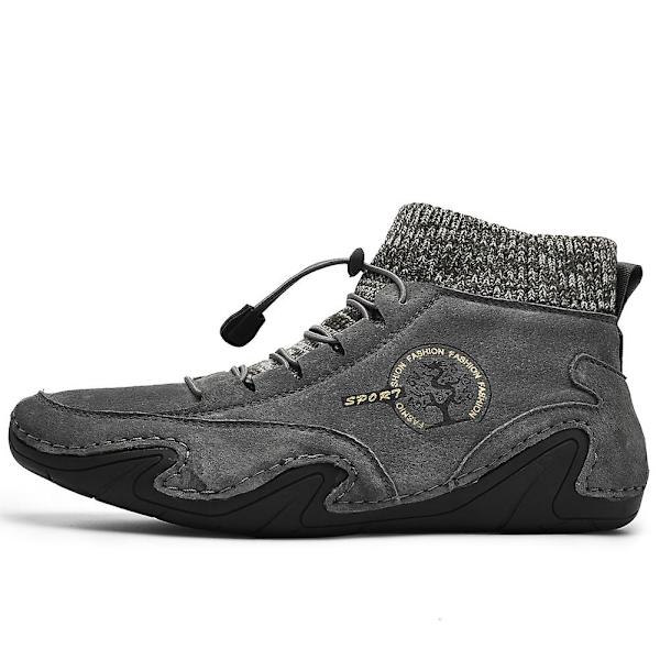 Män High Top Casual Shoes Peas Shoes 8898 Gray 41