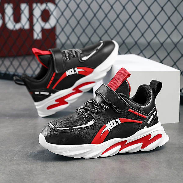 Barnsportskor Bekväma sneakers Löparskor Fr020-1 BlackRed 31