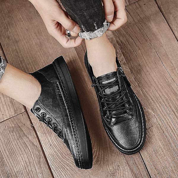 Herr Casual Skor Läder Skor Board Shoes Frc928 Black 42