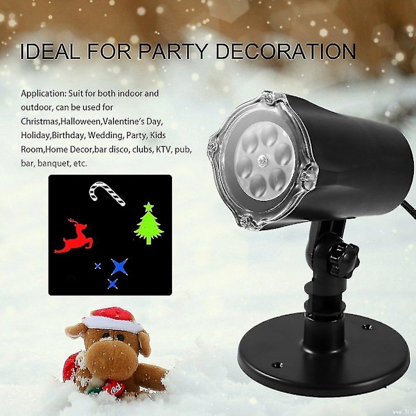 Vattentät Utomhus/inomhus 4w 4 Led Färgglad Ledprojektor Julprojektor