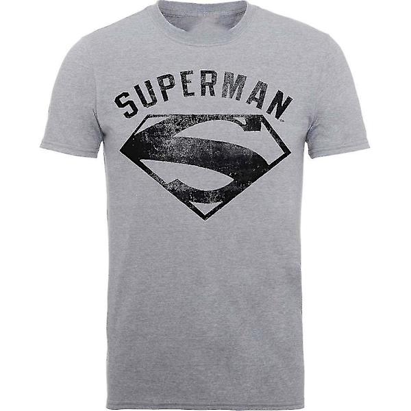 Superman Logo Spray Grå färg T-shirt kläder M