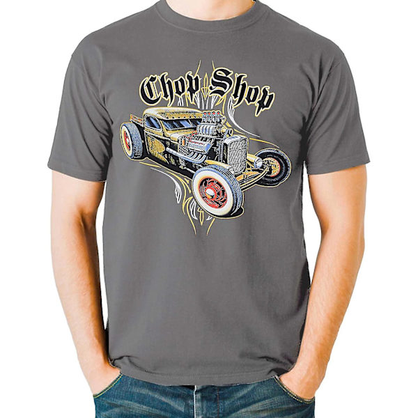 Hot Rod T-shirt Rat Rod Hemi Power Pinstripes Whitewall Däck Herr långa storlekar (3xl lång, kolgrå) M