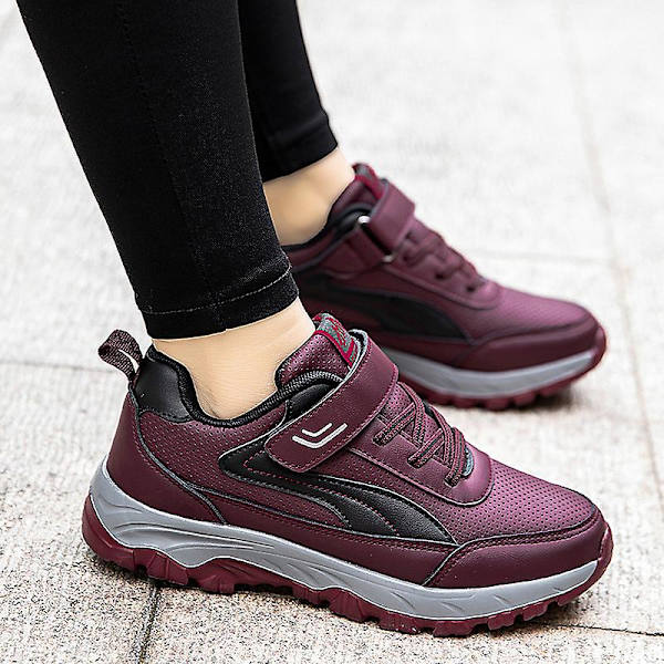 Herr Dam Sneakers Andas Promenadskor Mode Sportskor Äldre Skor Q201 Red 37