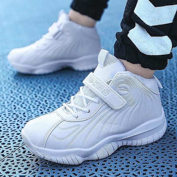 Basketskor för barn Mode Halkfria sneakers Sportskor som andas 3987Em White 39