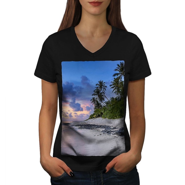 Strand Sand Foto Natur Kvinnor T-shirt XL