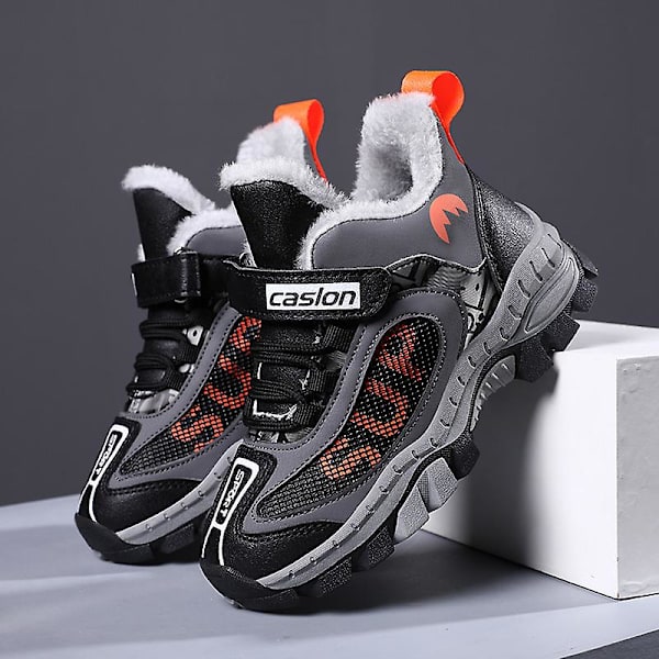 Barn vandringsskor Andas Sneakers Halkfria Pojkar Flickor Vinterskor 1205 Gray 30