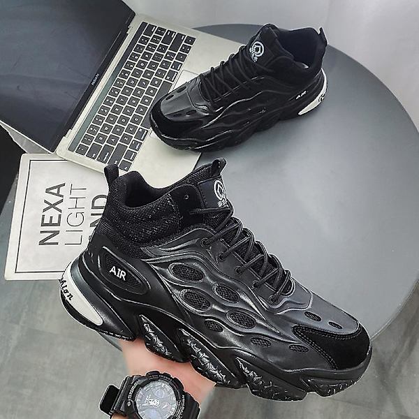 Herr Dam Sneakers Andas löparskor Mode Sportskor Z328 Black 43