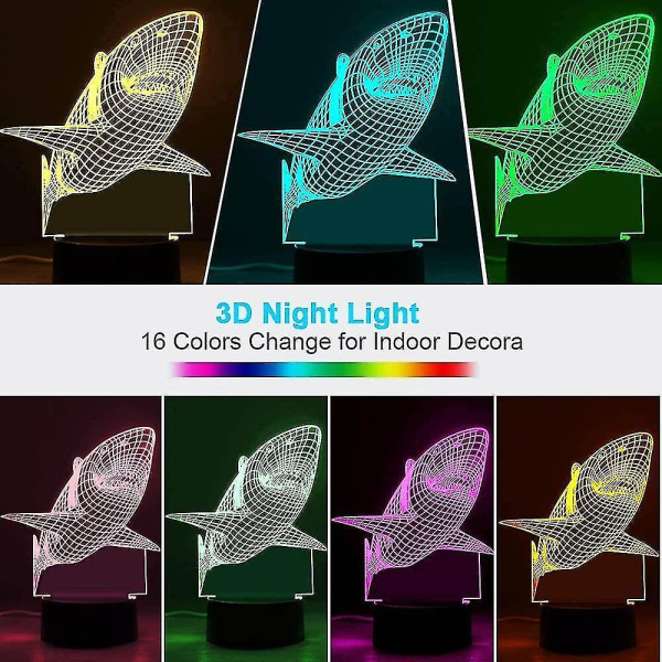 3D Nattljus för barn, Touch Switch Fjärrkontroll 16 färger Ändra LYSNING Perfekta presenter Chris